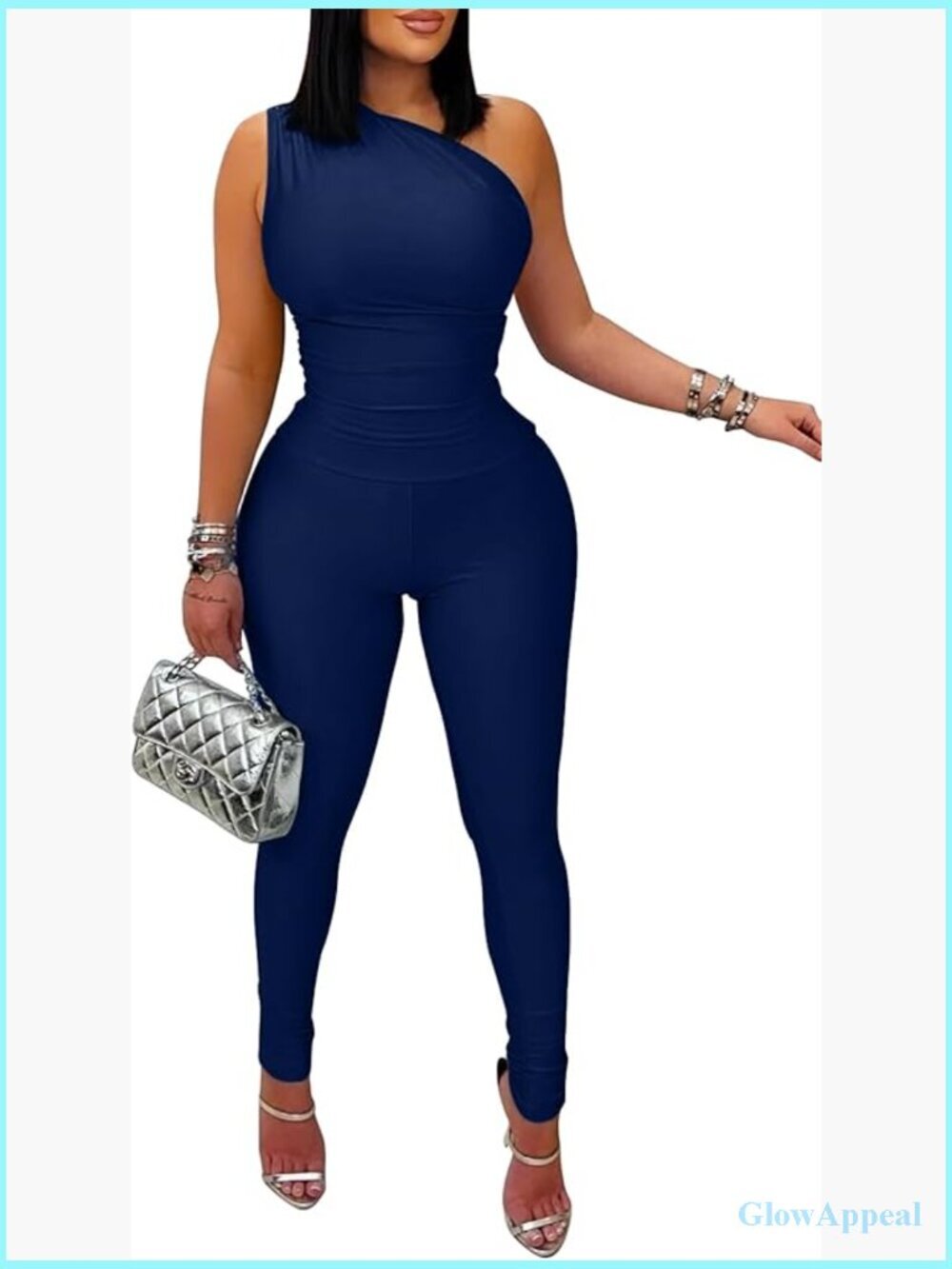 One Shoulder Bodycon Jumpsuit - Sexy Romper for Night Out
